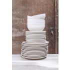 Juego de 24 platos llanos de porcelana blanca de diseño clásico - Romilda viadurini