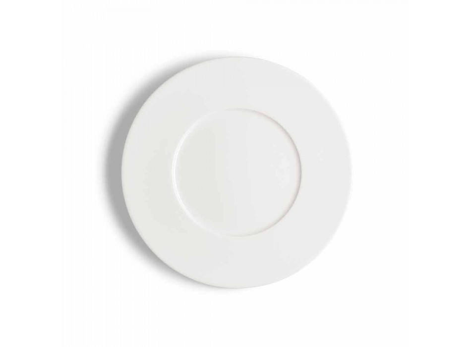 Servicio 24 platos modernos blancos y 12 tazas de porcelana - Mónaco viadurini