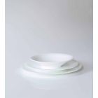 24 platos llanos elegantes en diseño de porcelana blanca - Doriana viadurini