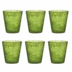 Conjunto de 6 vasos de vidrio soplado de colores con un diseño moderno - Pumba viadurini