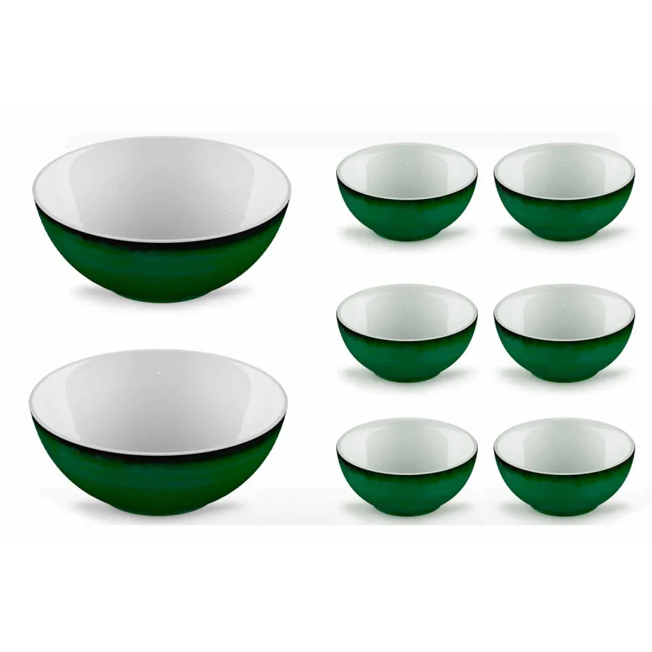 Servicio 6 Cuencos para Helados y 2 Cuencos en Porcelana Coloreada - Rurolo viadurini