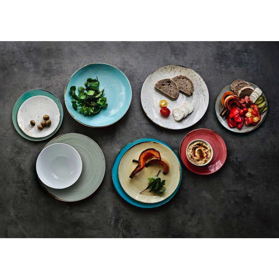 Servicio 6 Cuencos para Helados y 2 Cuencos en Porcelana Coloreada - Rurolo viadurini