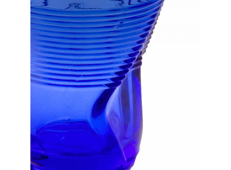 Set de 6 vasos de agua de vidrio coloreado Diseño particular - Sarabi viadurini
