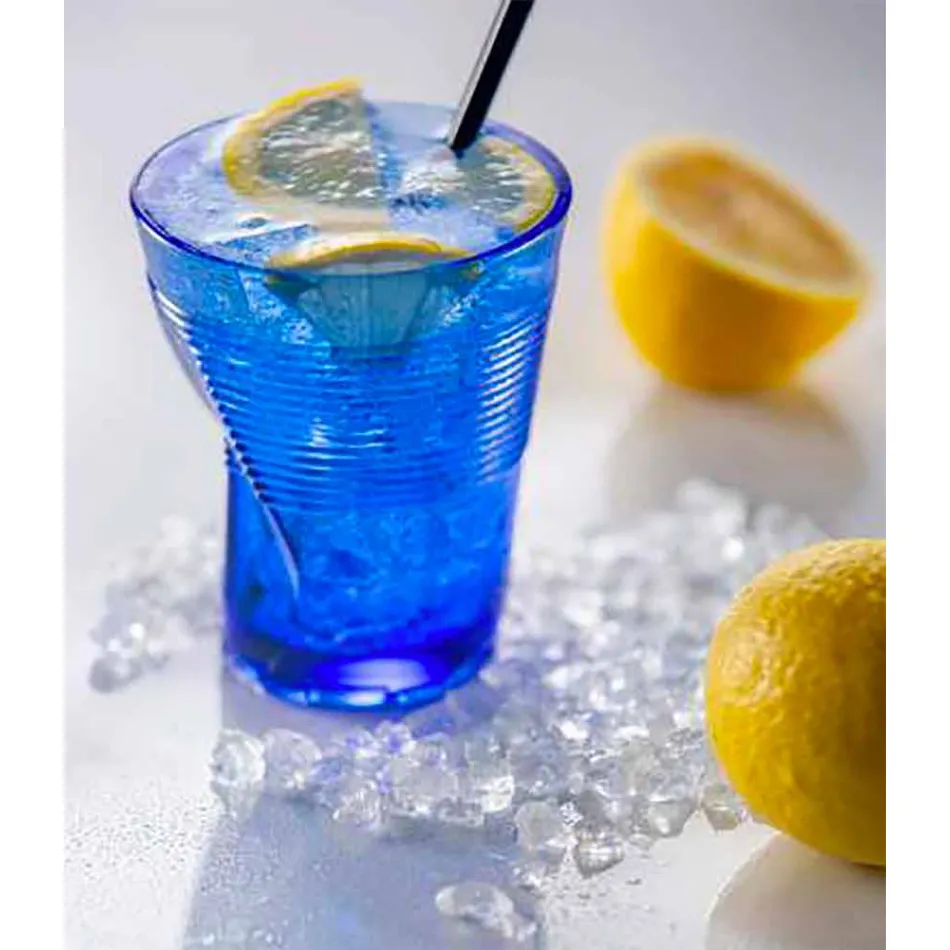 Set de 6 vasos de agua de vidrio coloreado Diseño particular - Sarabi viadurini