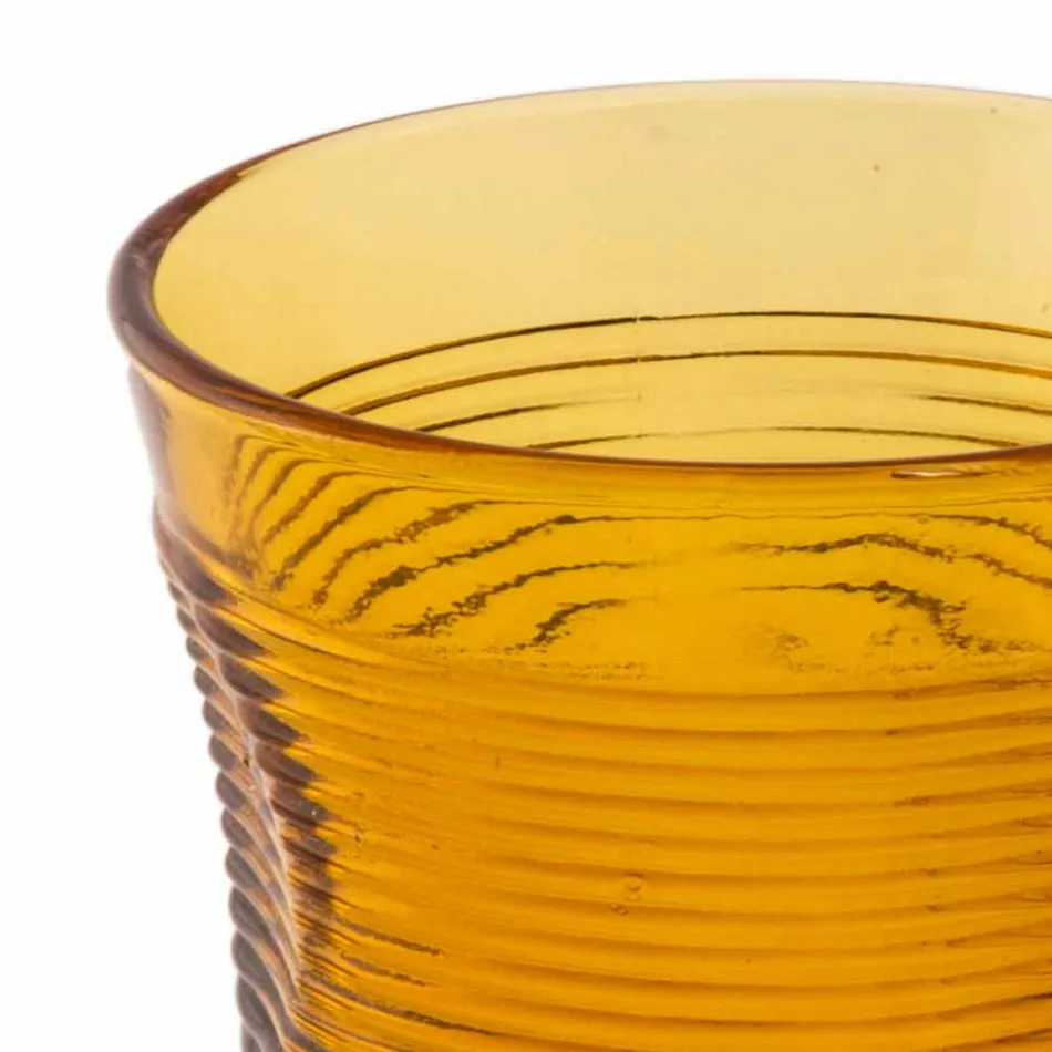 Set de 6 vasos de agua de vidrio coloreado Diseño particular - Sarabi viadurini