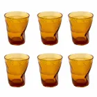 Set de 6 vasos de agua de vidrio coloreado Diseño particular - Sarabi viadurini