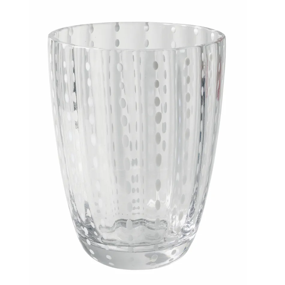 Servicio de vasos de agua de vidrio coloreado con lunares, 12 piezas - Botswana viadurini