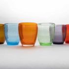 Servicio de vaso de agua en vidrio coloreado y moderno 6 piezas - Guerrero viadurini