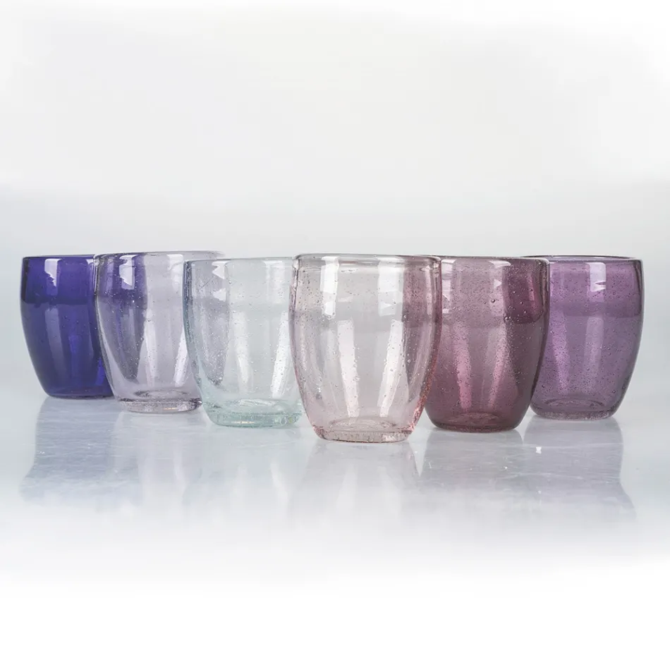 Vasos de agua de vidrio soplado de colores de 12 piezas - Guerrero viadurini