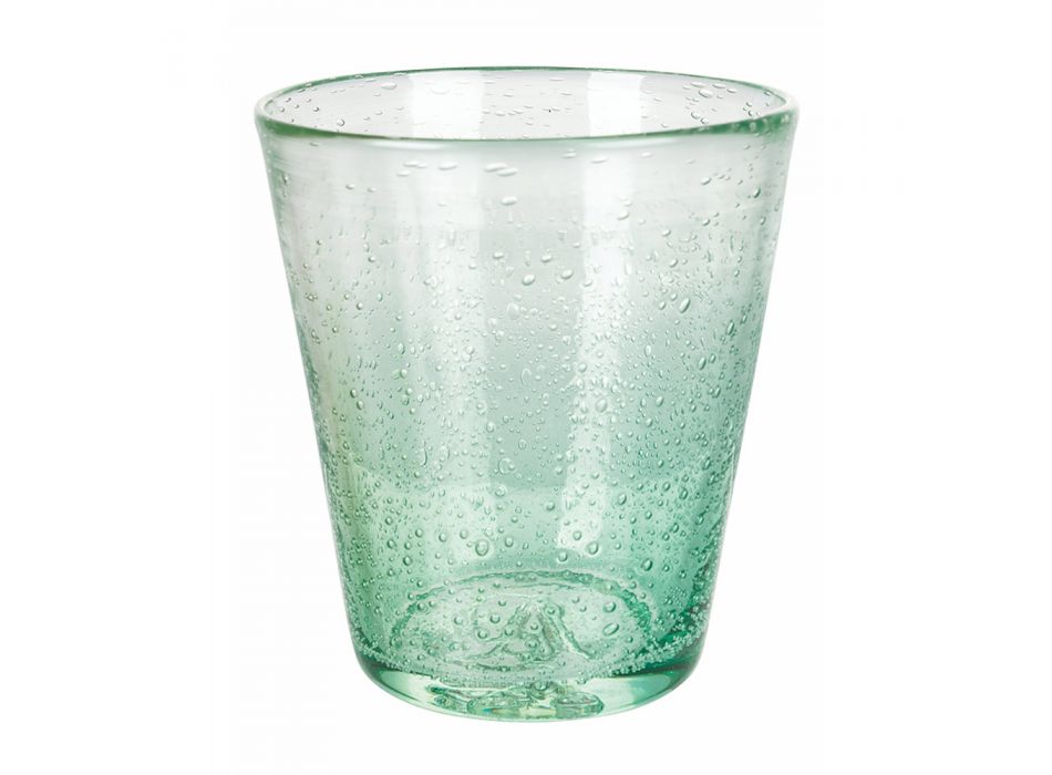 Servicio de 12 vasos de agua de vidrio soplado de colores - Yucatán viadurini
