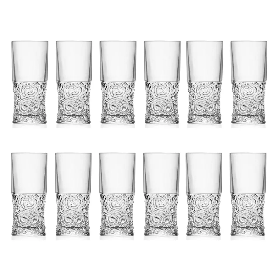 Servicio de Vasos Highball en Eco Crystal Audace Decoración 12 Piezas - Ritmo viadurini