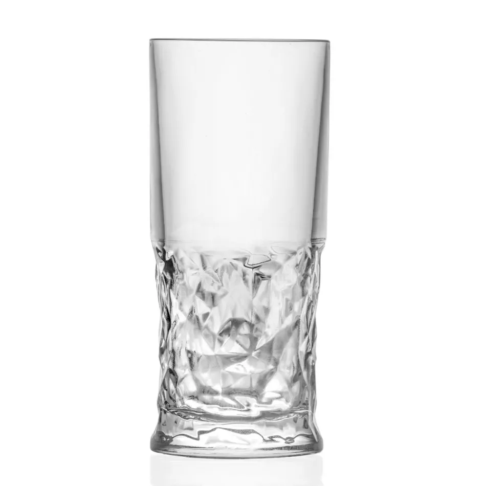 Juego de Vasos Highball en Eco Cristal Cuadrado Decoración 12 Piezas - Ritmo viadurini