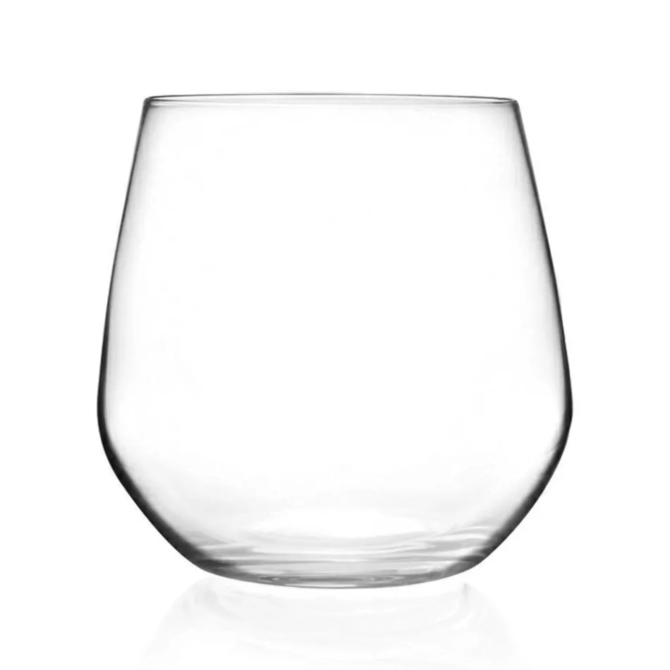 Juego de vasos de agua en Eco Crystal Minimal Design 12 Pcs - Etera viadurini