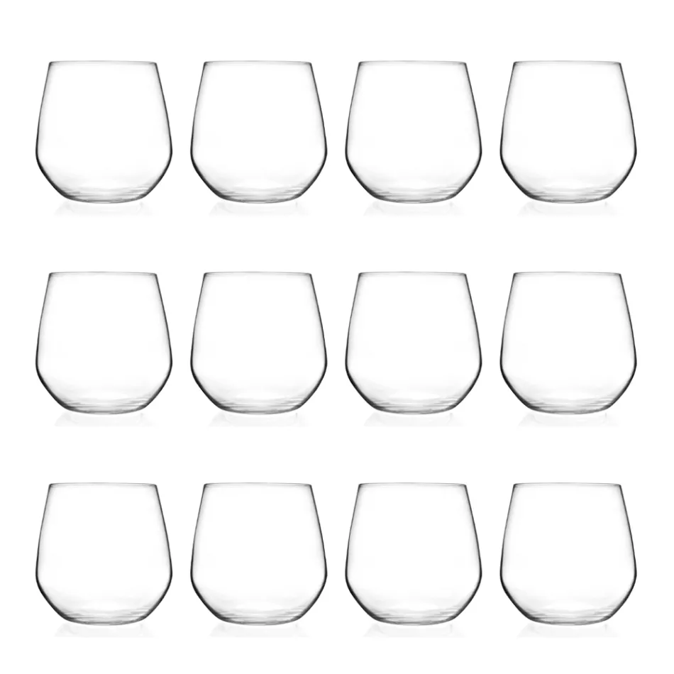 Juego de vasos de agua en Eco Crystal Minimal Design 12 Pcs - Etera viadurini
