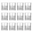 Juego de vasos de vaso bajo en cristal ecológico decorado, 12 piezas - Lively viadurini