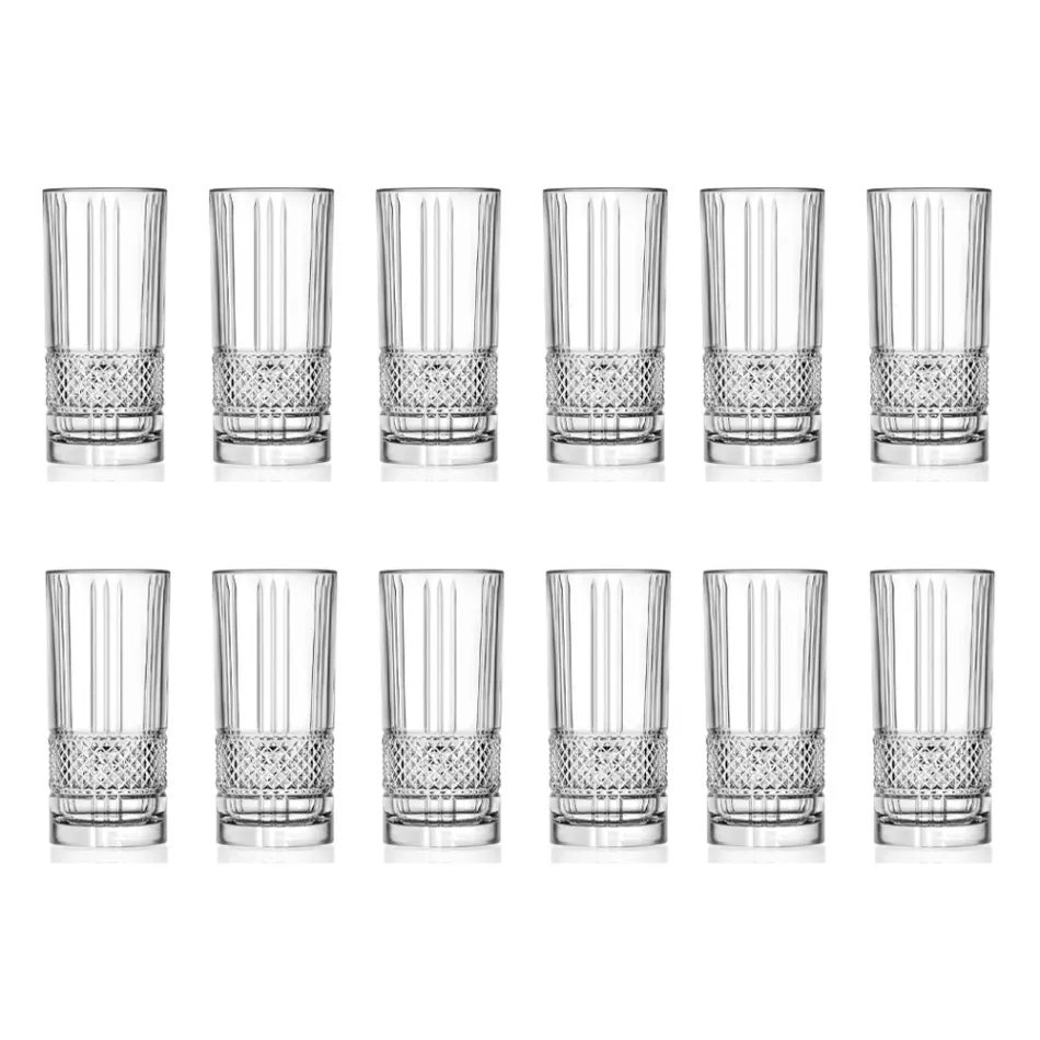Vaso Vaso Eco Cristal Juego de Copas Diamante Decoración 12 Piezas - Lively viadurini