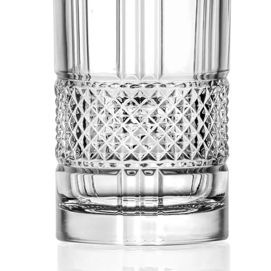 Vaso Vaso Eco Cristal Juego de Copas Diamante Decoración 12 Piezas - Lively viadurini