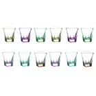 Servicio de vasos de licor de cristal de color ecológico de 12 piezas - Amalgama viadurini