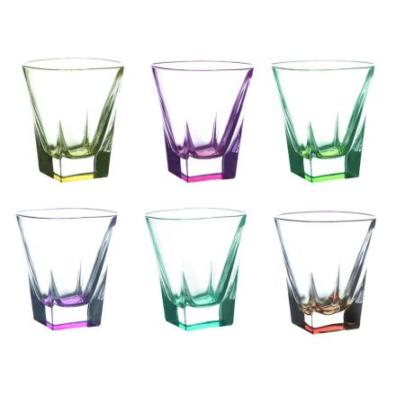 Servicio de vasos de licor de cristal de color ecológico de 12 piezas - Amalgama viadurini