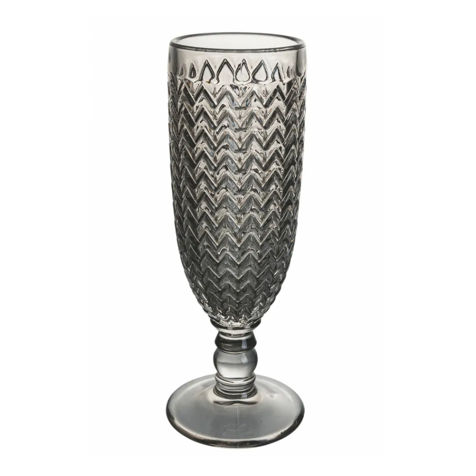 Juego de Copa Flauta en Vidrio de Colores y Diferentes Decoraciones 12 Piezas - Mixta viadurini