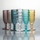 Juego de Copa Flauta en Vidrio de Colores y Diferentes Decoraciones 12 Piezas - Mixta viadurini