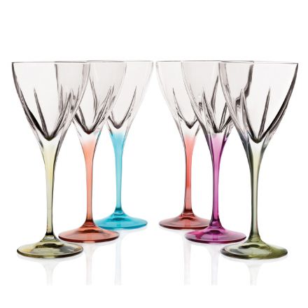 Juego de copas de vino de cristal, color ecológico o transparente, 12 piezas - Amalgama viadurini