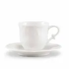 Servicio Completo de Desayuno 22 Piezas en Porcelana Blanca - Gimignano viadurini