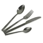 Juego completo de cubiertos en acero negro o diseño de cobre 24 piezas - Fayette viadurini