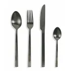 Juego completo de cubiertos en acero negro o diseño de cobre 24 piezas - Fayette viadurini