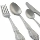Cubiertos de servicio completo en diseño de acero satinado 24 piezas - Fantasiapos1 viadurini