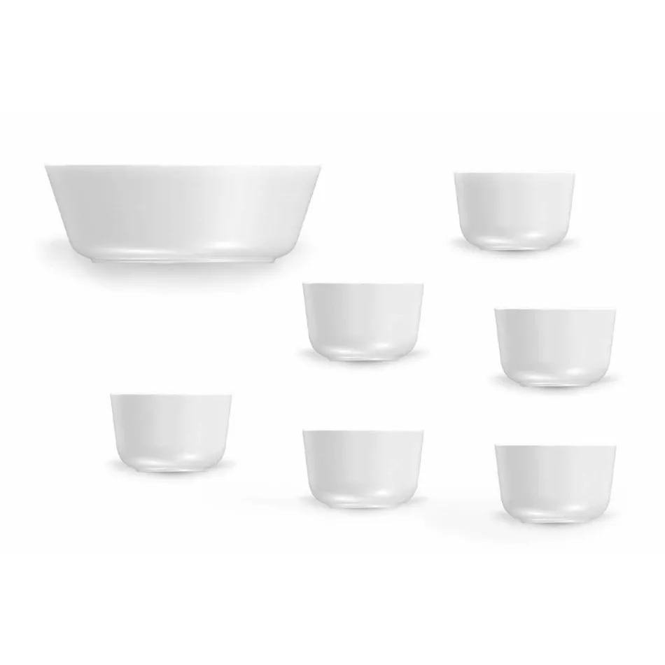 Juego de tazas y cuencos de porcelana blanca de diseño moderno 7 piezas - Ártico viadurini