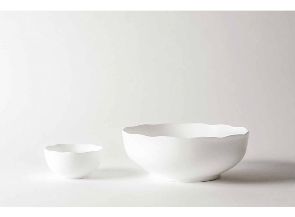 Juego de tazas y cuencos de porcelana blanca 8 piezas - Armanda viadurini