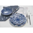 Servicio de 18 platos de porcelana de colores blanco y azul - Wieder viadurini