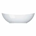 Moderno Porcelana Blanca Diseño Ovalado Porción Set 2 Piezas - Telescopio viadurini
