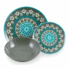 Vajilla de porcelana color azul, 18 piezas - Eivissa viadurini