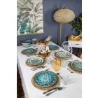 Vajilla de porcelana color azul, 18 piezas - Eivissa viadurini