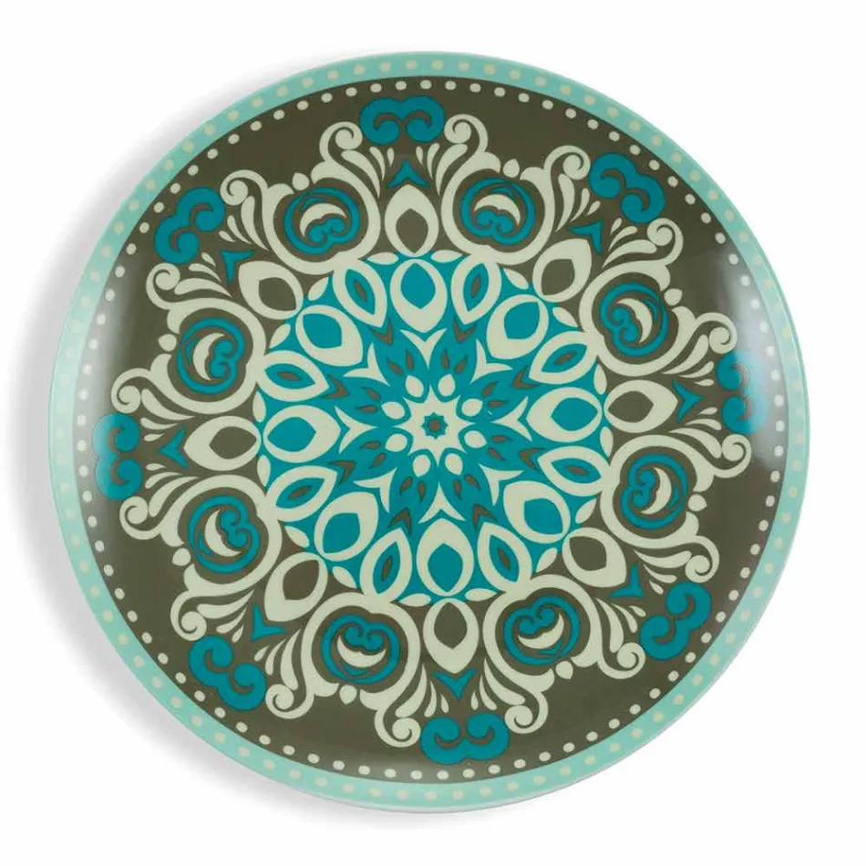Vajilla de porcelana color azul, 18 piezas - Eivissa viadurini