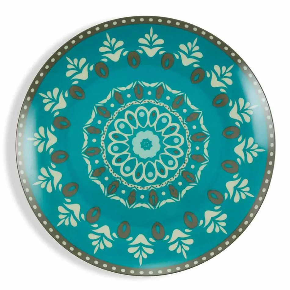 Vajilla de porcelana color azul, 18 piezas - Eivissa viadurini