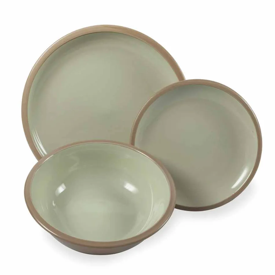 Vajilla Set Platos de colores Diseño completo de 18 piezas - Osteria viadurini