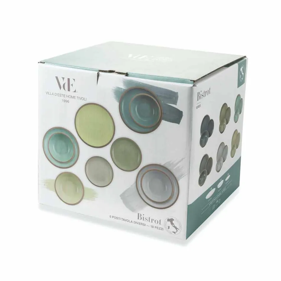 Vajilla Set Platos de colores Diseño completo de 18 piezas - Osteria viadurini