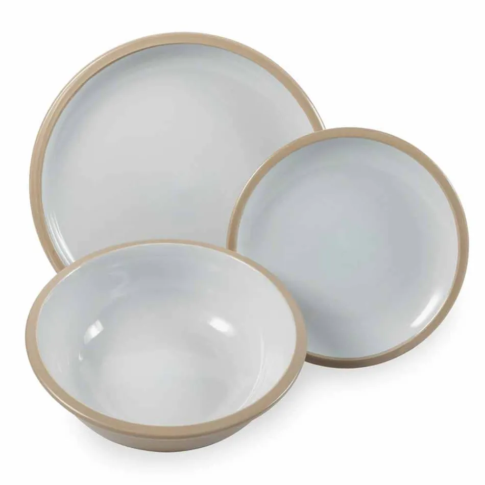 Vajilla Set Platos de colores Diseño completo de 18 piezas - Osteria viadurini