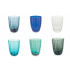 Conjunto de 6 vasos modernos de diseño de vidrio coloreado para agua - Botswana viadurini