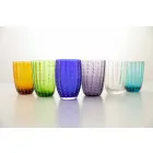 Conjunto de 6 vasos modernos de diseño de vidrio coloreado para agua - Botswana viadurini