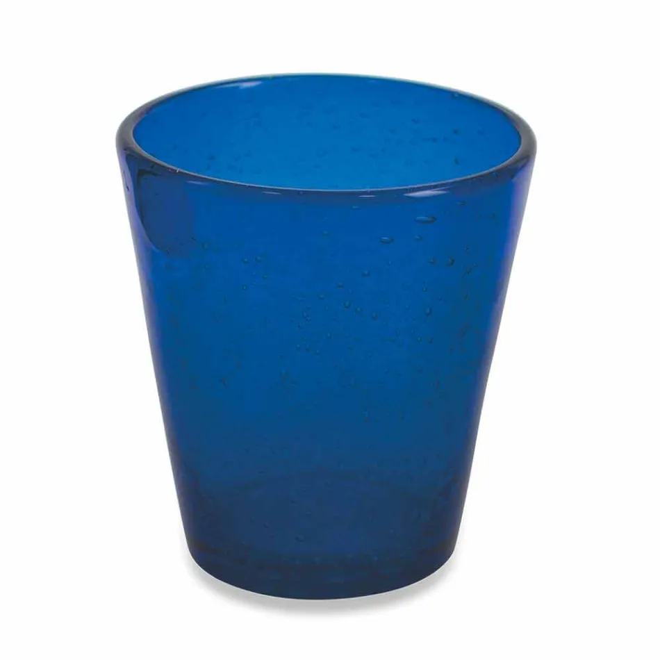 Set de 6 vasos de vidrio soplado de colores de Abruzzo - Agua viadurini