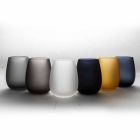 Juego de vasos de agua de vidrio coloreado moderno, 12 piezas - Borde viadurini