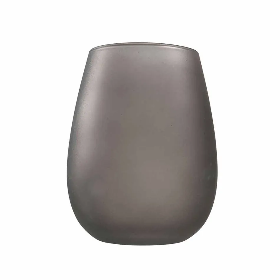 Juego de vasos de agua de vidrio coloreado moderno, 12 piezas - Borde viadurini