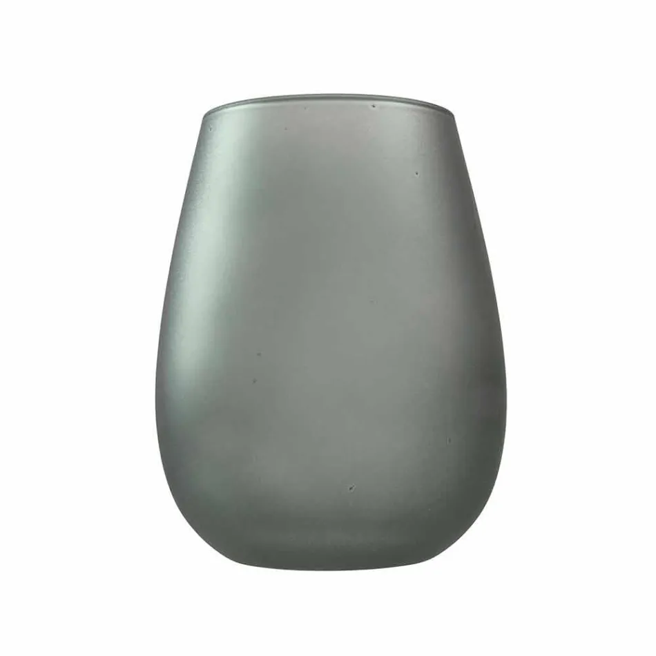 Juego de vasos de agua de vidrio coloreado moderno, 12 piezas - Borde viadurini