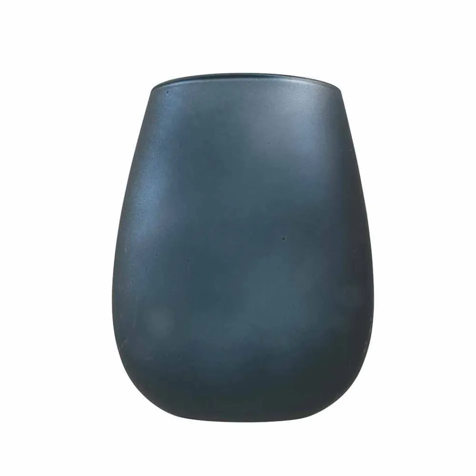 Juego de vasos de agua de vidrio coloreado moderno, 12 piezas - Borde viadurini