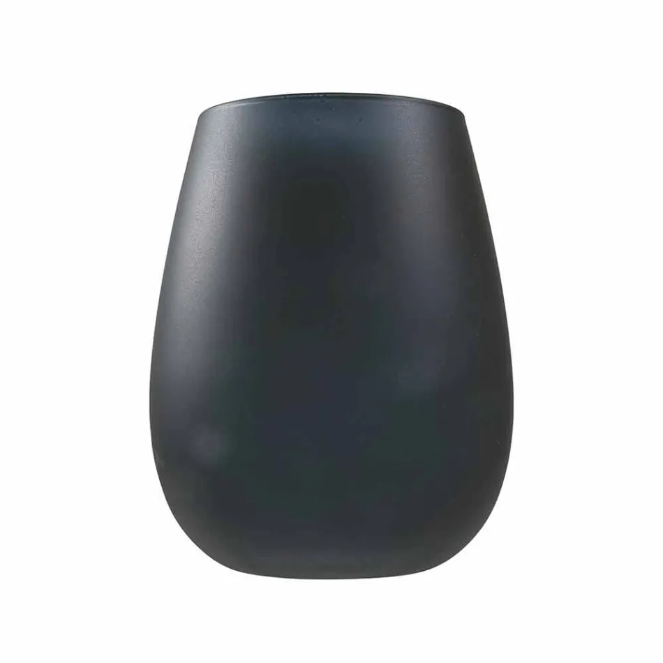 Juego de vasos de agua de vidrio coloreado moderno, 12 piezas - Borde viadurini