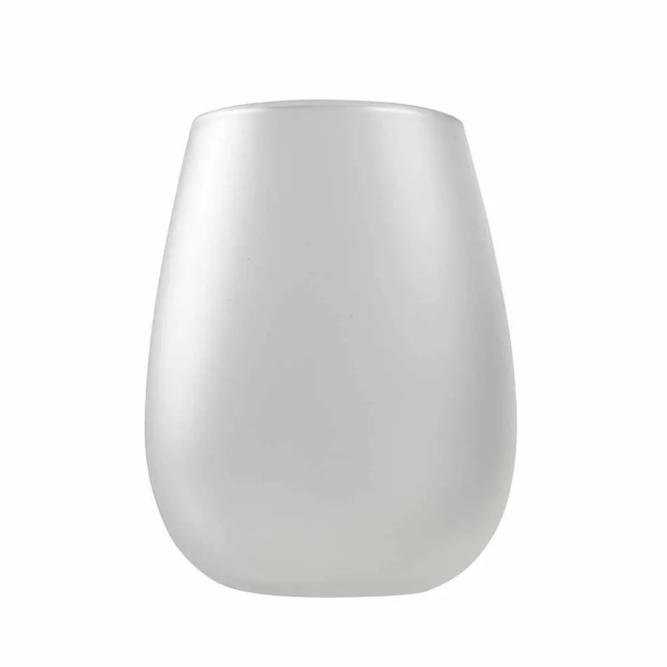 Juego de vasos de agua de vidrio coloreado moderno, 12 piezas - Borde viadurini